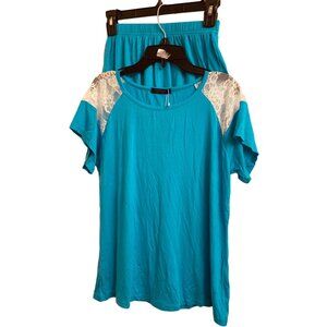 Womens  2 Piece Pajama PJ Set Lounge Wear Size Small AvidLove New Top Shorts